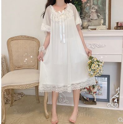 Woman Robe Nightgown Long Vintage Elegant Sleepwear