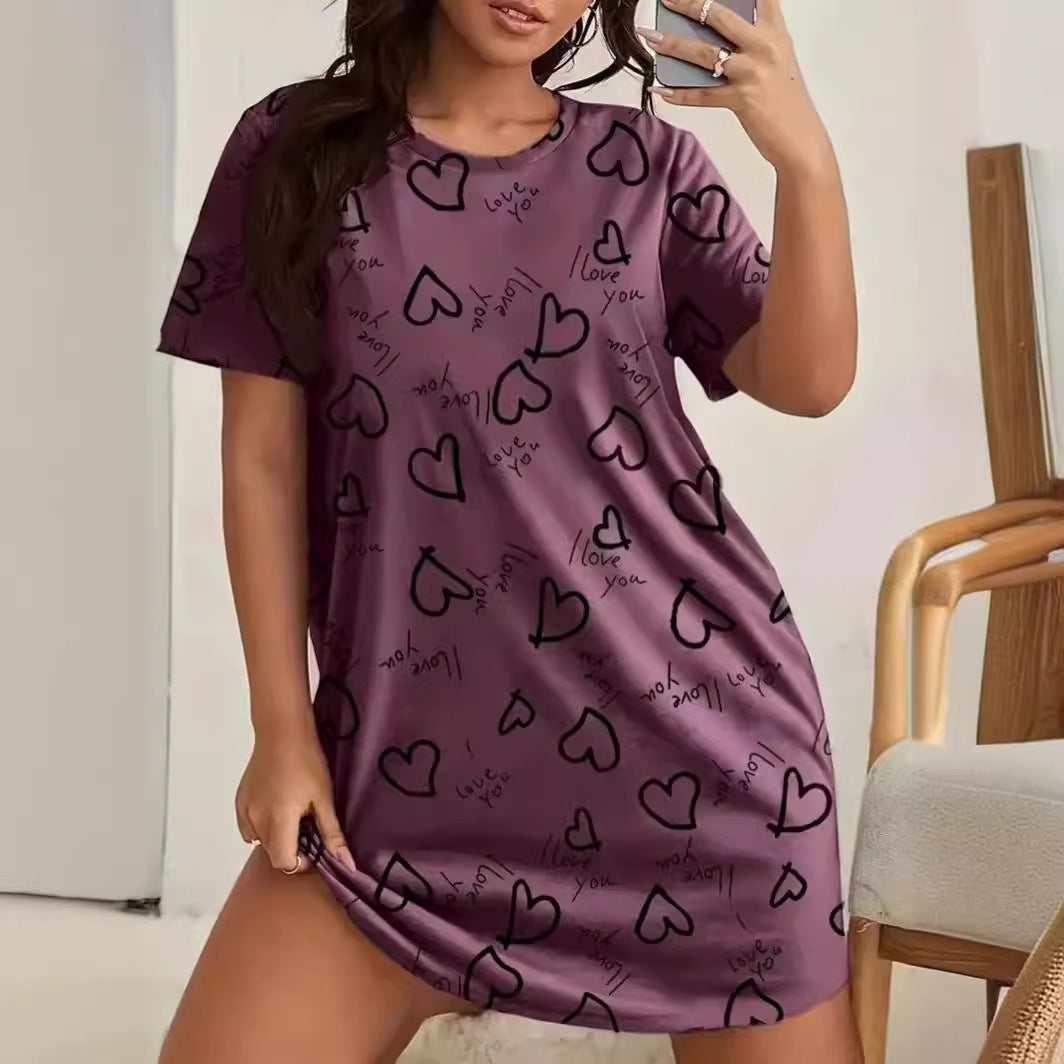 Women's Long T-shirt Soft And Comfortable Pajamas Dress