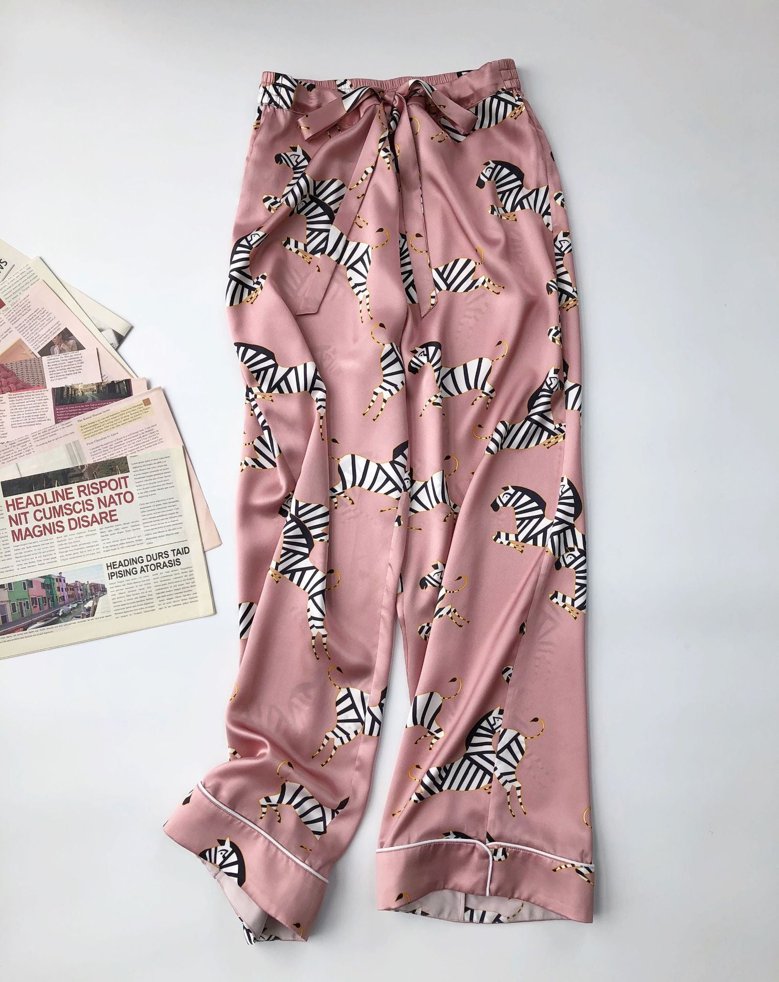 Zebra Print Mulberry Silk Luxury Pajama Set