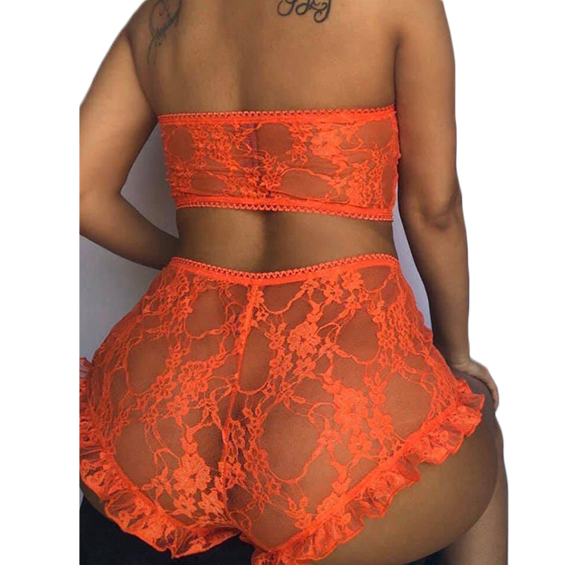 Multicolor Lace See-Through Panties Set