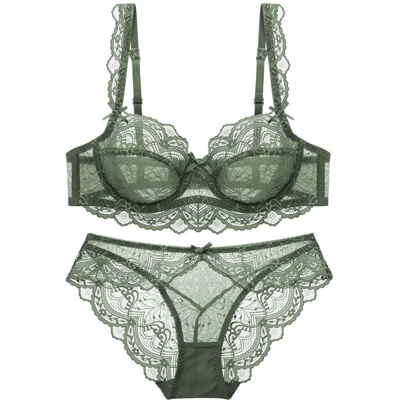 Ladies' Embroidery Thin Lace Bra Set