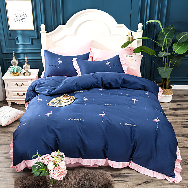 Four-Piece Long-Staple Cotton Satin Pajama Set