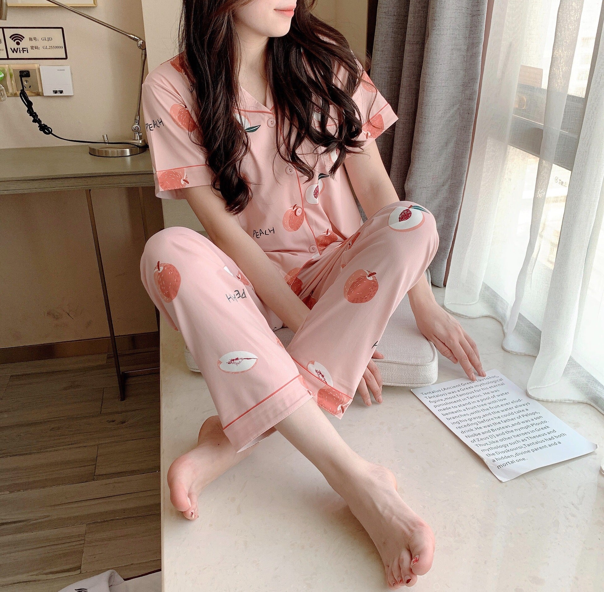 Short-Sleeved Trousers Cardigan Pajamas