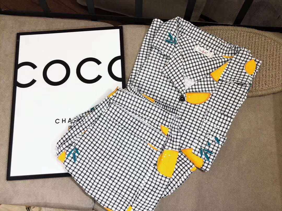 Short-Sleeved Trousers Cardigan Pajamas