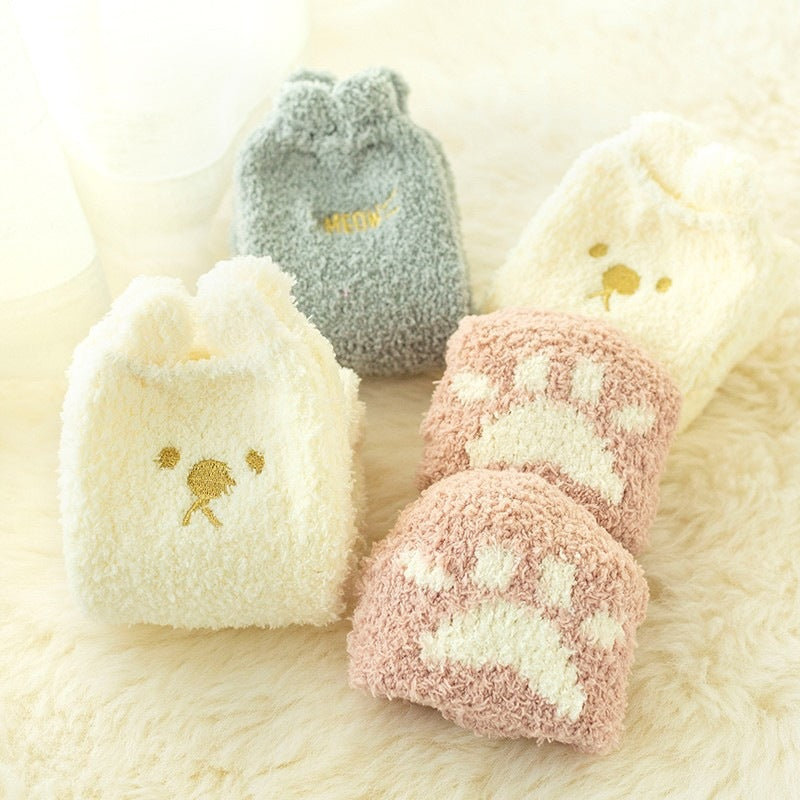 Coral Fleece Plus Velvet Floor Sleep Socks