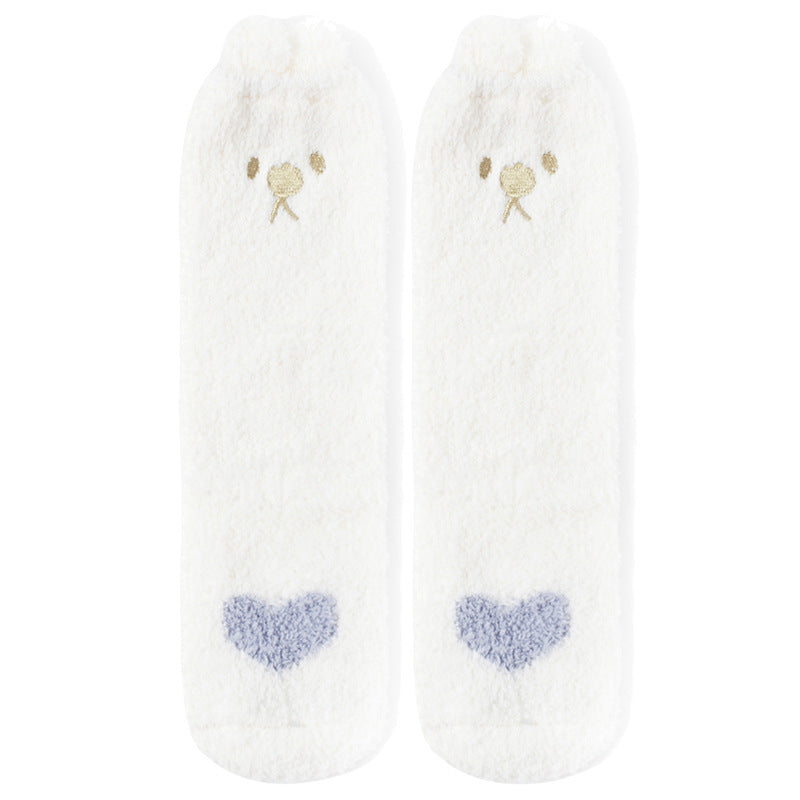 Coral Fleece Plus Velvet Floor Sleep Socks