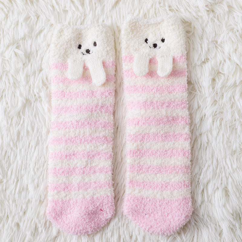 Coral Fleece Plus Velvet Floor Sleep Socks