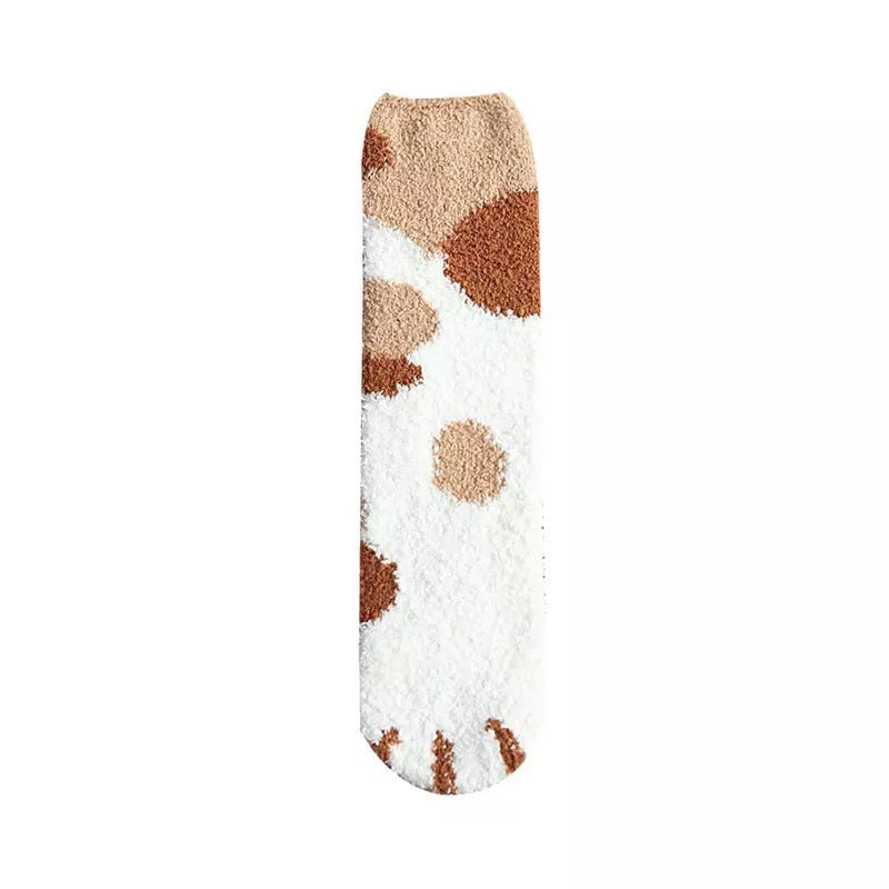 Coral Fleece Plus Velvet Floor Sleep Socks
