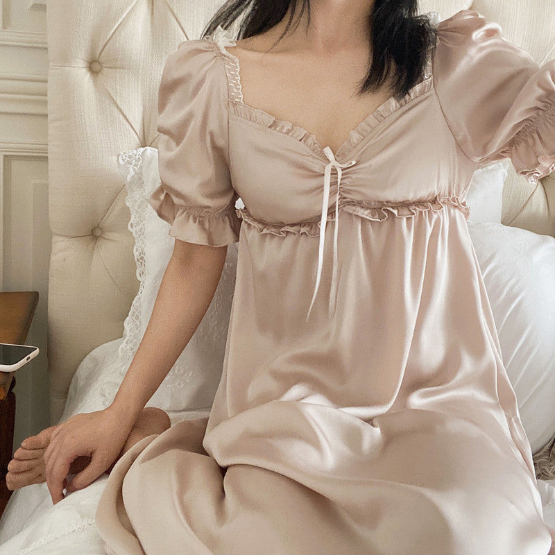 Chest Pad Summer Ice Silky Palace Sweet Princess Dress