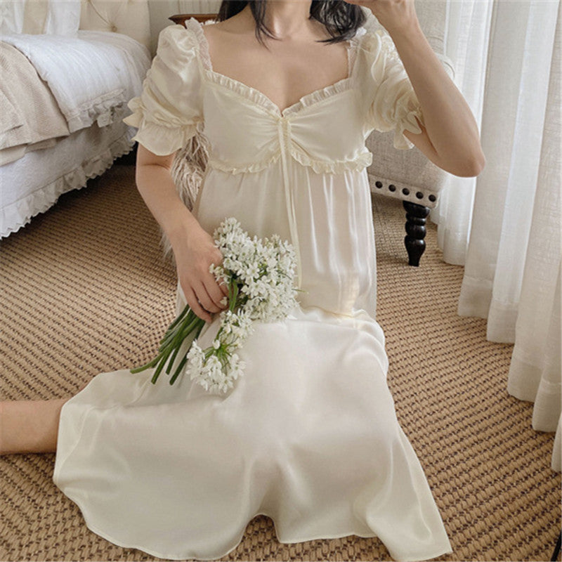 Chest Pad Summer Ice Silky Palace Sweet Princess Dress