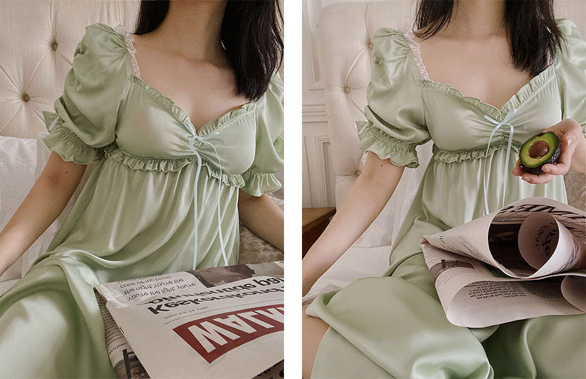 Chest Pad Summer Ice Silky Palace Sweet Princess Dress