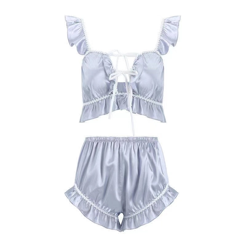 Sexy Silk Lace Cute Thin Sling Pajamas