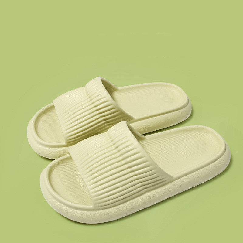 Solid Striped Design Home Slippers Non-slip