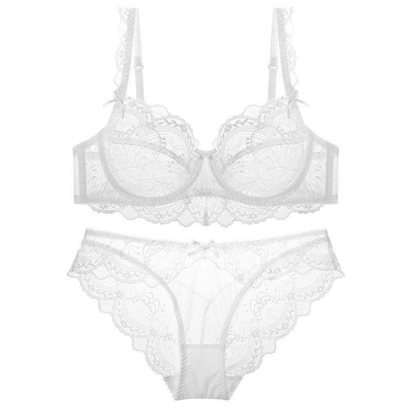 Ladies' Embroidery Thin Lace Bra Set