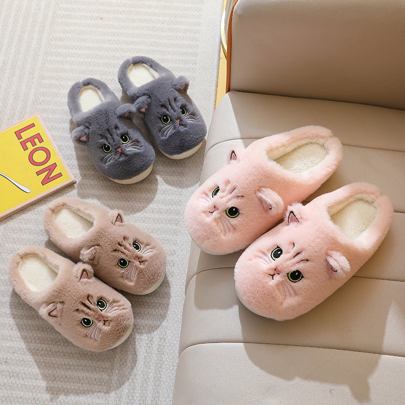 Plush Cute Cat Slippers