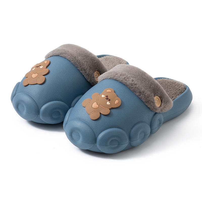 Fluffy Bear Detachable Washable House Slippers
