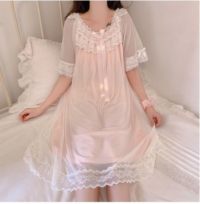 Woman Robe Nightgown Long Vintage Elegant Sleepwear