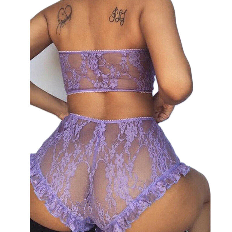 Multicolor Lace See-Through Panties Set