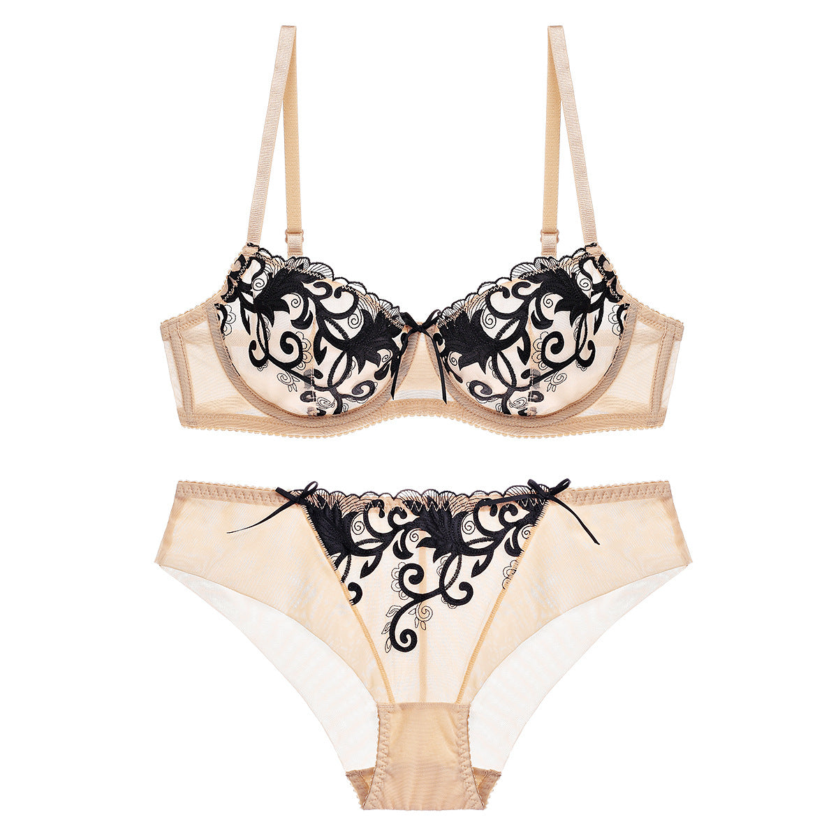 Women's Embroidered Bra and Panties