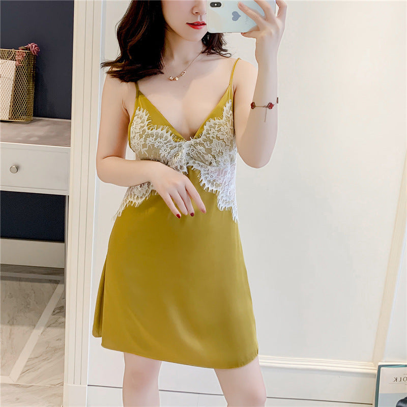 Nightdress women's spring lace sling pajamas