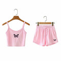 Summer Butterfly Embroidery Top and Bottom