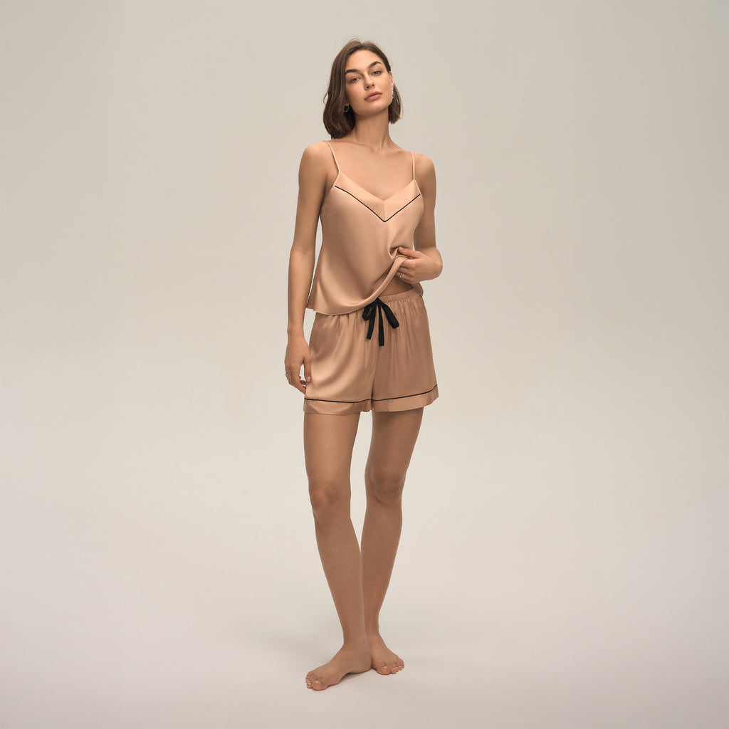 Suspender Shorts Two Piece Pajama And Loungewear Set