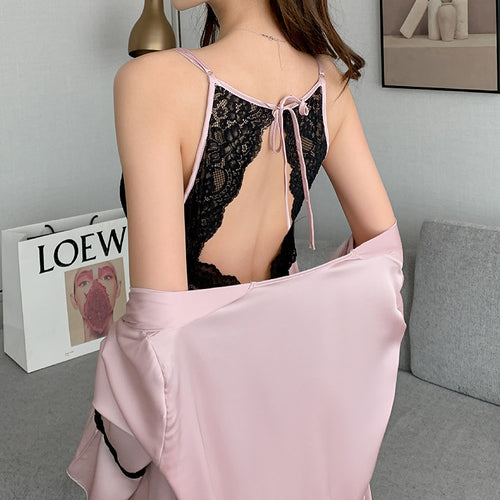 Camisole Lace Two-piece Dress and Robe Set