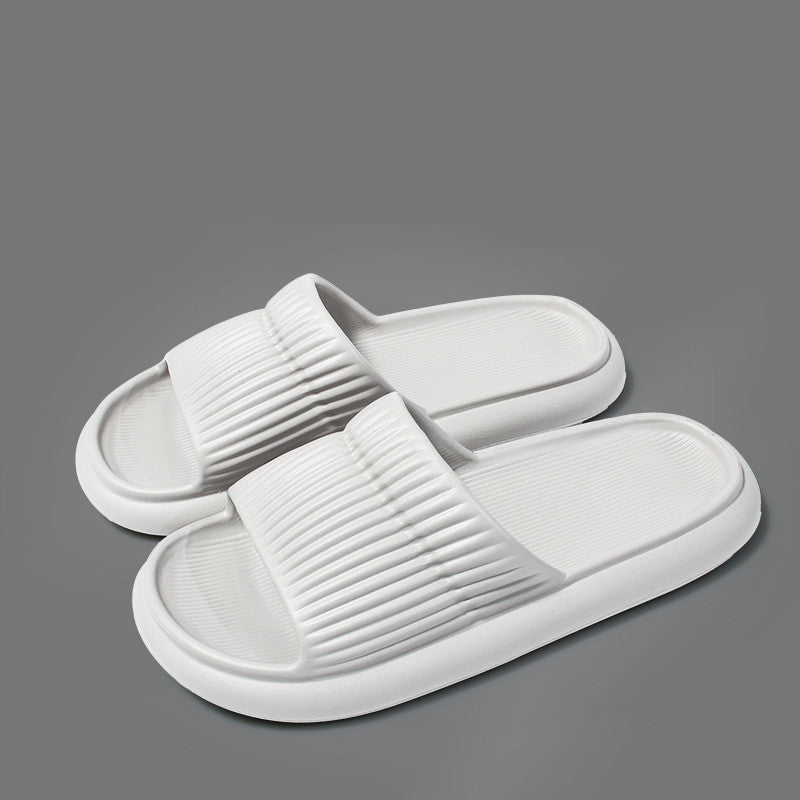 Solid Striped Design Home Slippers Non-slip