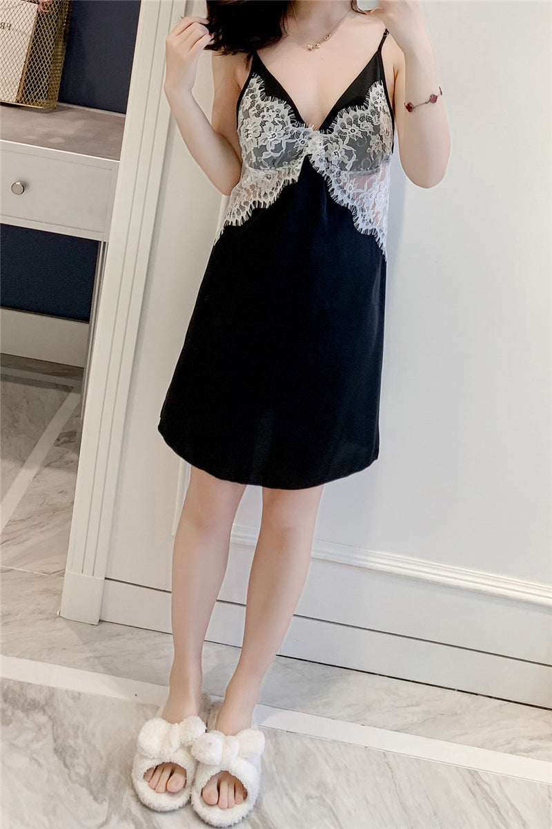 Nightdress women's spring lace sling pajamas