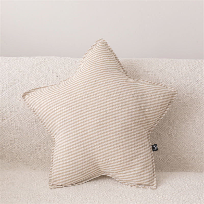 Shaped Cotton And Linen Striped Cushions