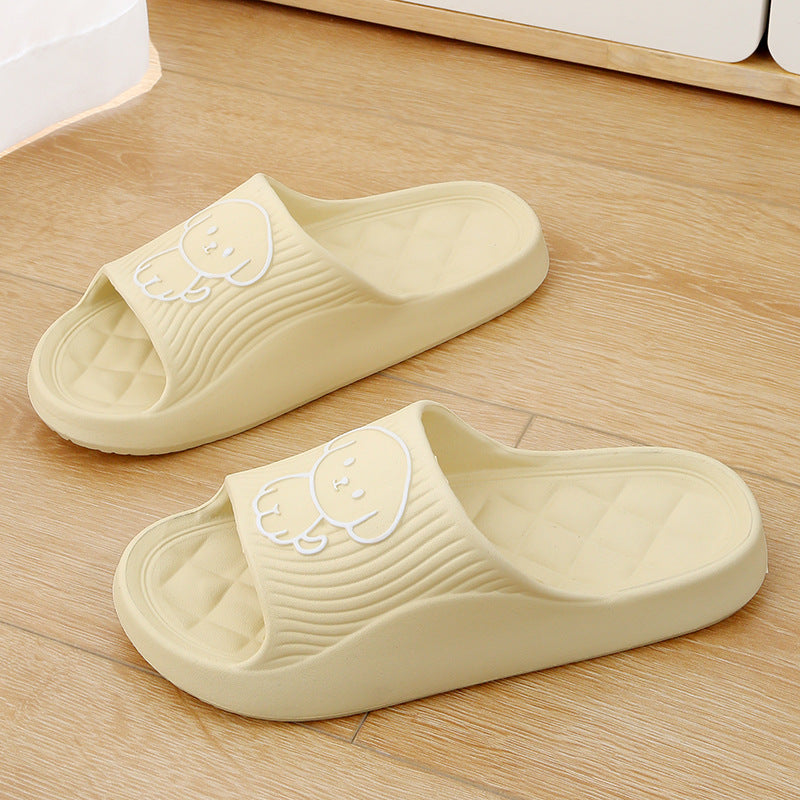 Solid Color Non-slip Cute Cartoon Dog Indoor House Shoes