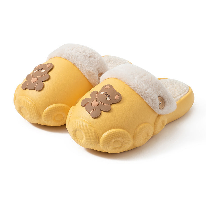 Fluffy Bear Detachable Washable House Slippers