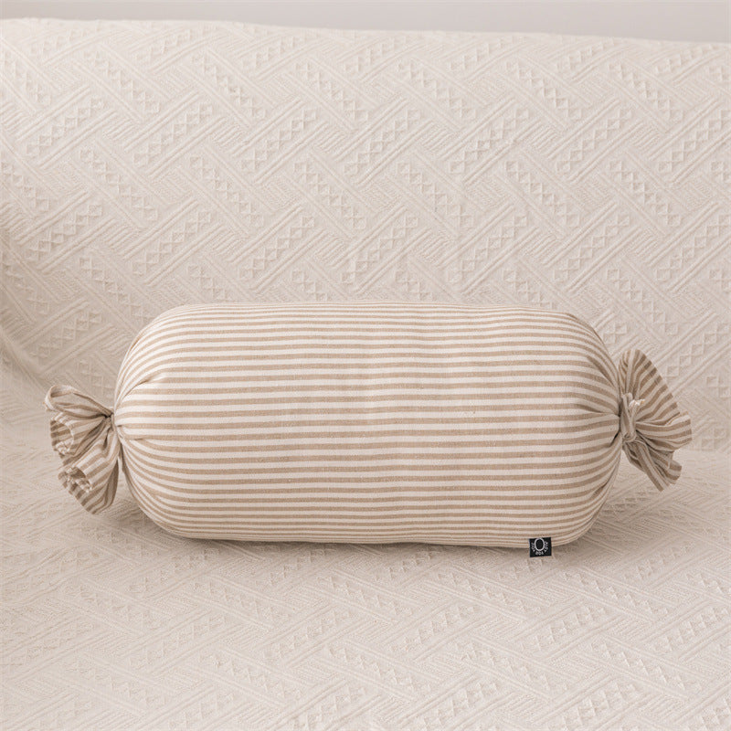 Shaped Cotton And Linen Striped Cushions