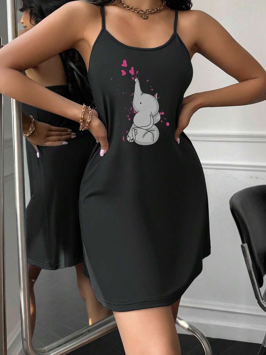 Graphic Print Slip Housedress