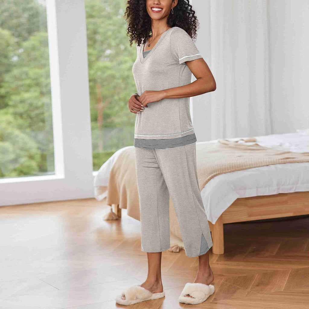 Color Contrast Patchwork Home Pajamas