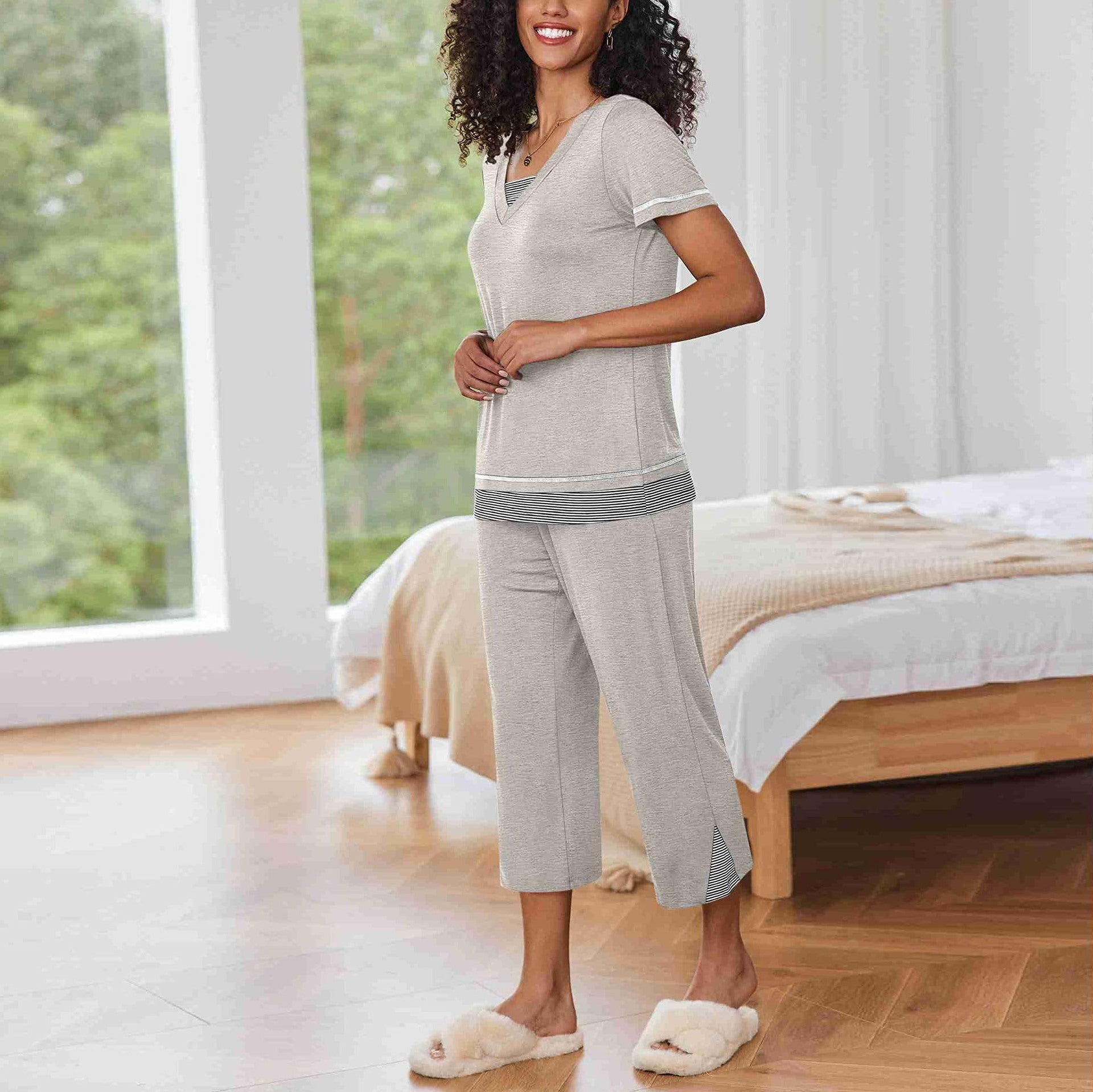 Color Contrast Patchwork Home Pajamas