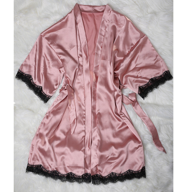 Satin Silk Bathrobe Elegant Robe