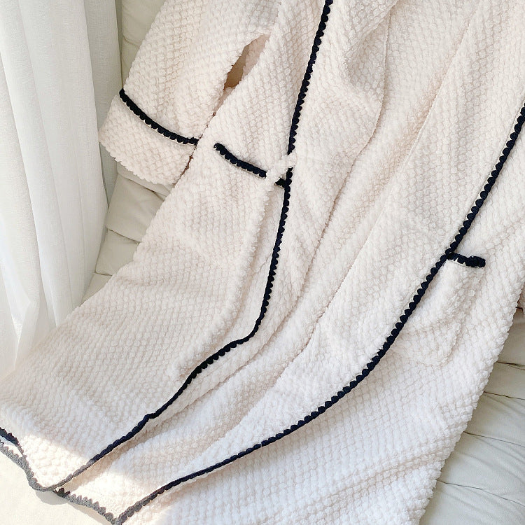Coral Velvet Cute Fleece-lined Thickened Robe