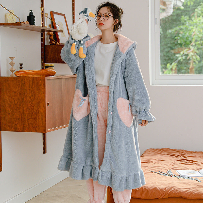 Women's Long Flannel Robe