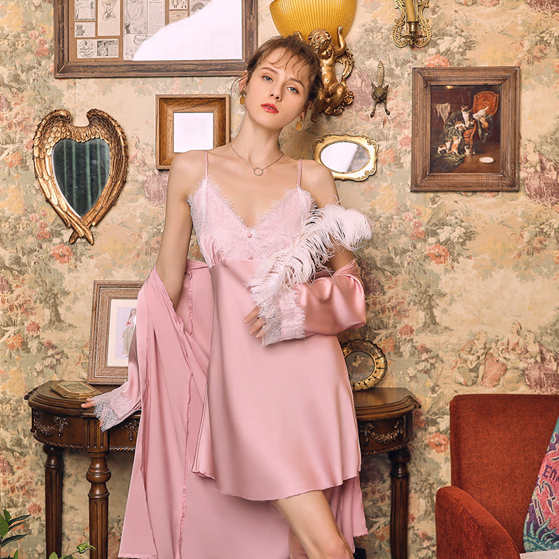 Slim Two-piece Nightgown & Robe