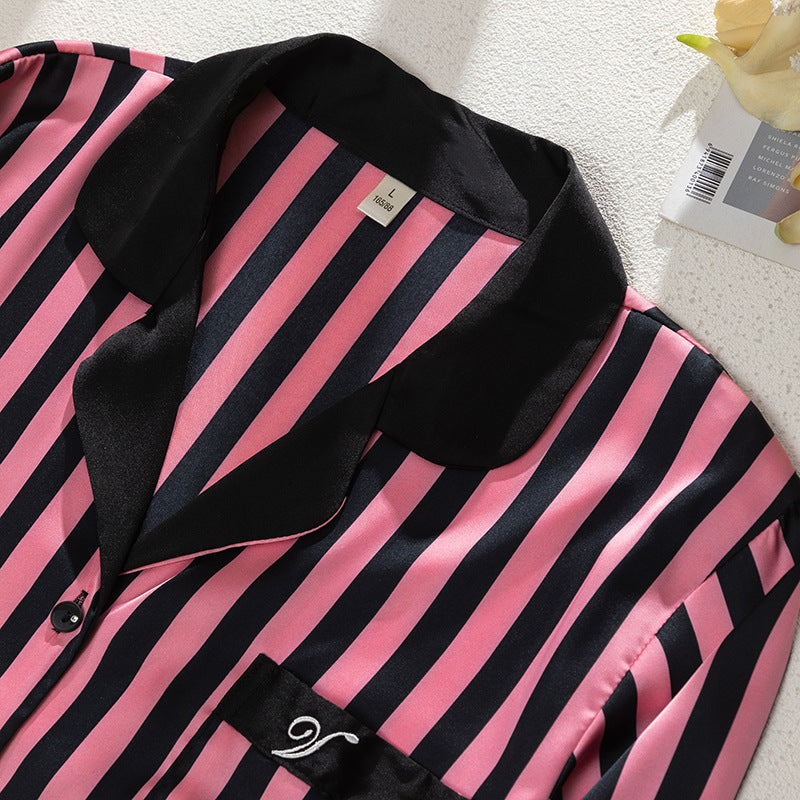 Super Soft Forged Four-sided Elastic Striped Home Wear