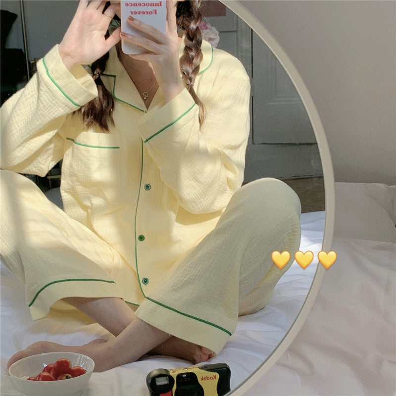 The Cutest Solid Color Long-sleeved Trousers Pajamas