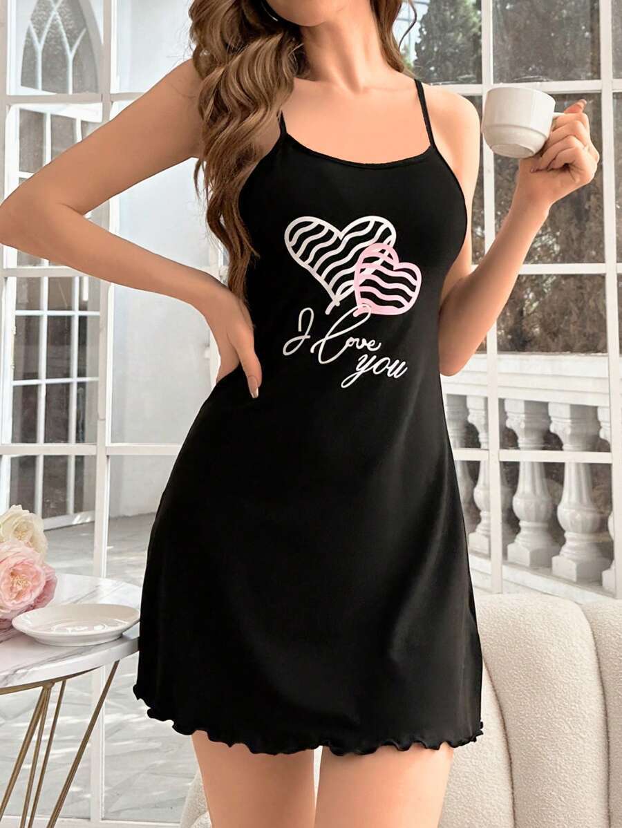 Graphic Print Slip Housedress
