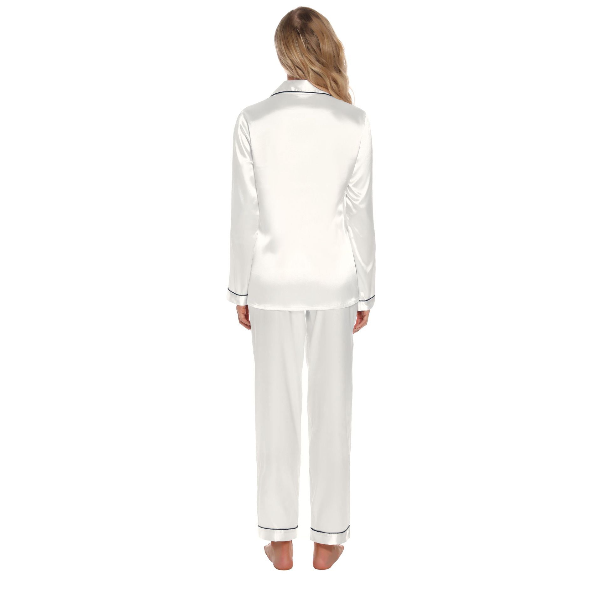 Silk-like Skin-friendly Breathable Casual Long Sleeve Pants Pajamas