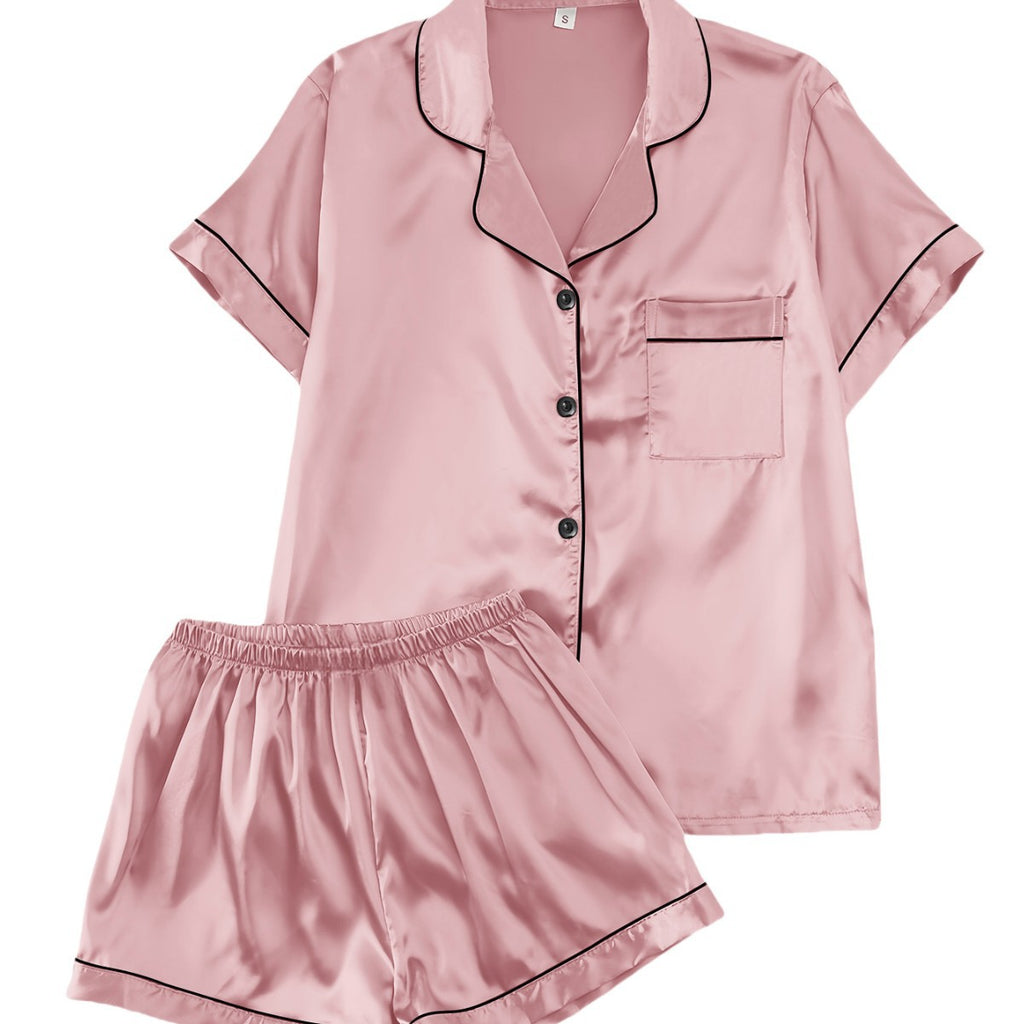 Short-sleeve Satin Three-piece Pajama Sets