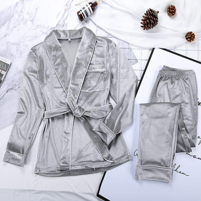 Ladies Long Sleeve Nightgown Set