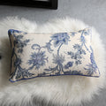 Eloquent Floral-style Blue and White Pillow/ Pillowcase