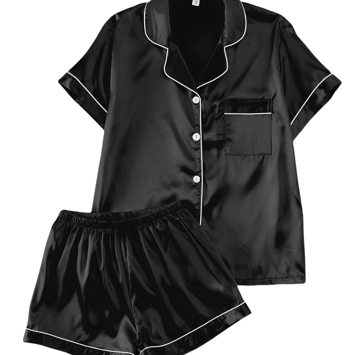 Short-sleeve Satin Three-piece Pajama Sets