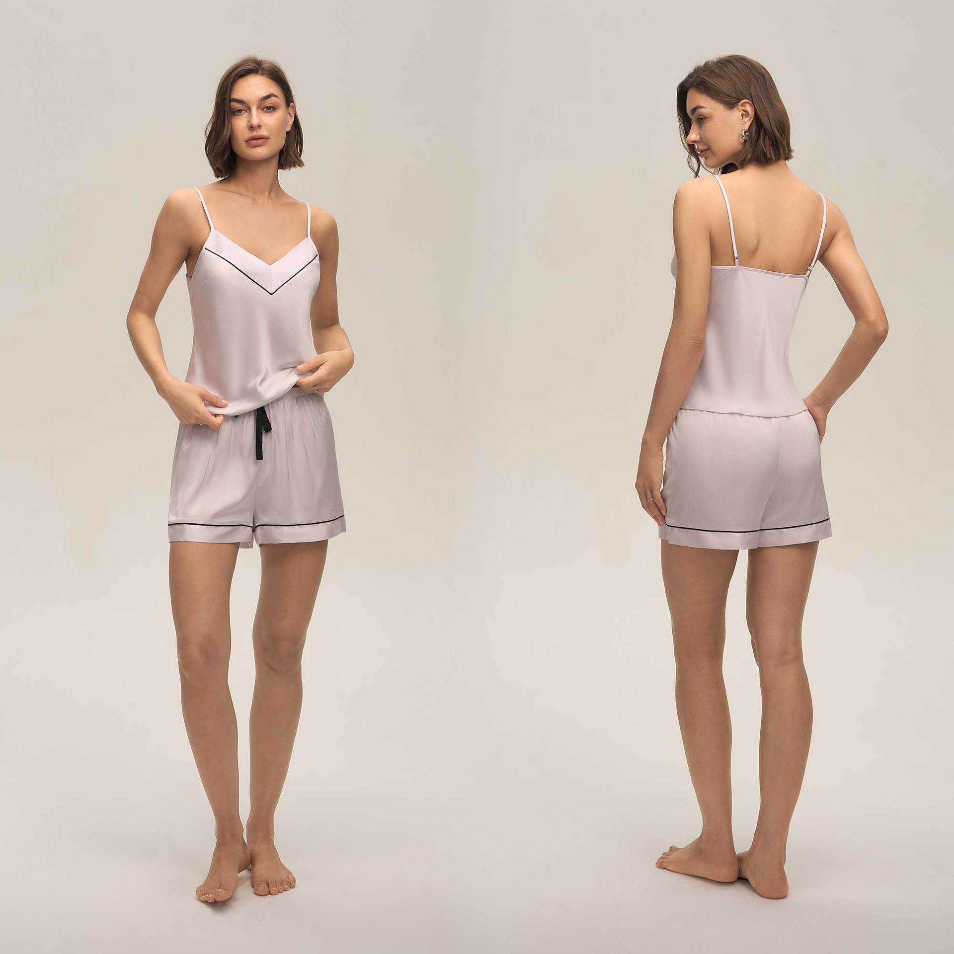 Suspender Shorts Two Piece Pajama And Loungewear Set