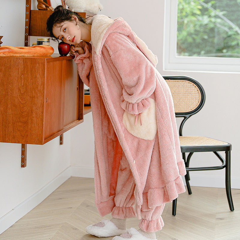 Women's Long Flannel Robe